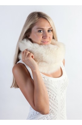 White fox fur neck warmer